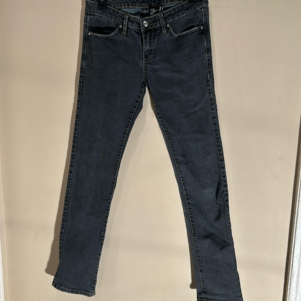 Women’s buffalo, jeans, David Bitton, faded black denim, size 28
